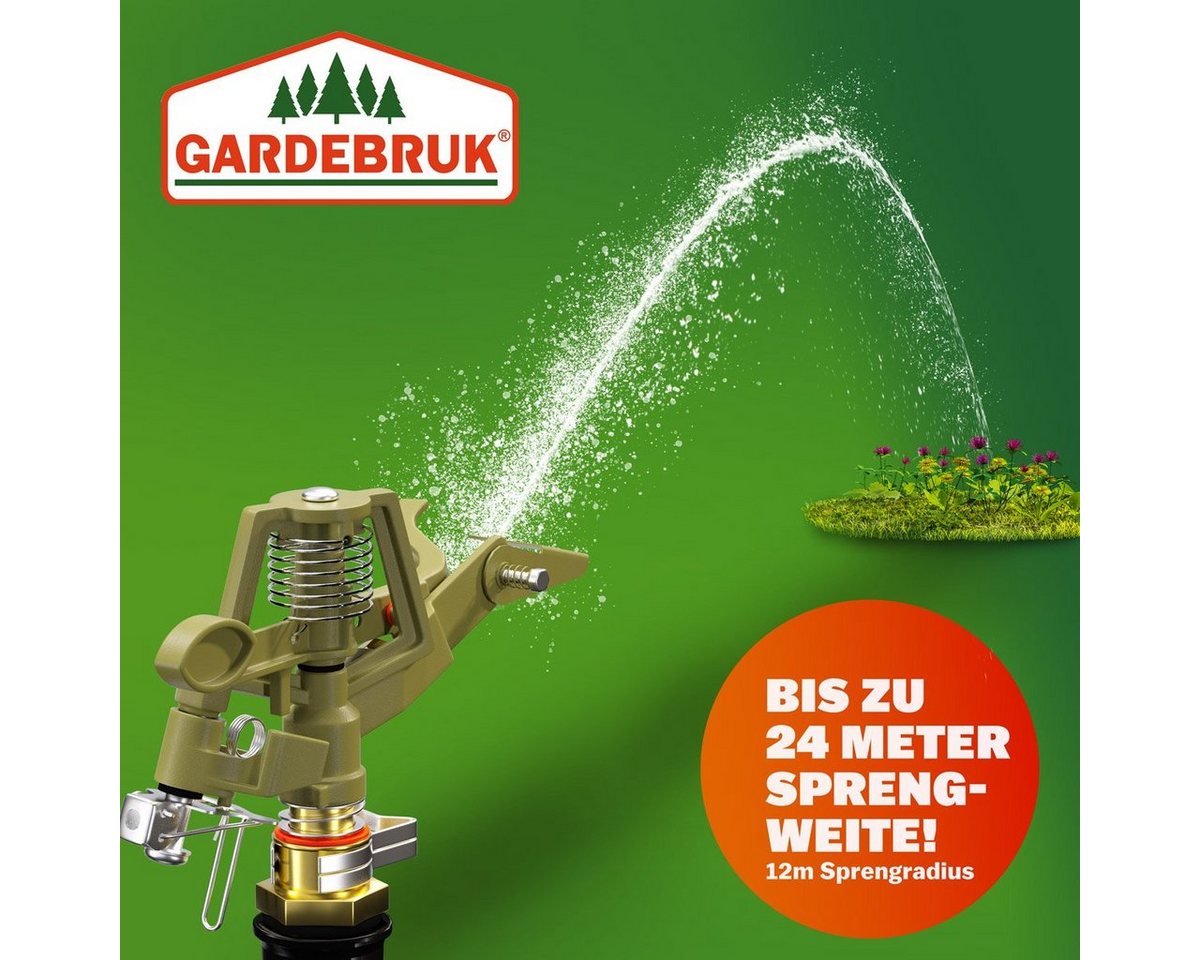 Gardebruk Kreisregner, Sprinkler Teleskopstativ Sprengweite bis 24m 360° Sprühaufsatz Garten – Bild 3 von 5