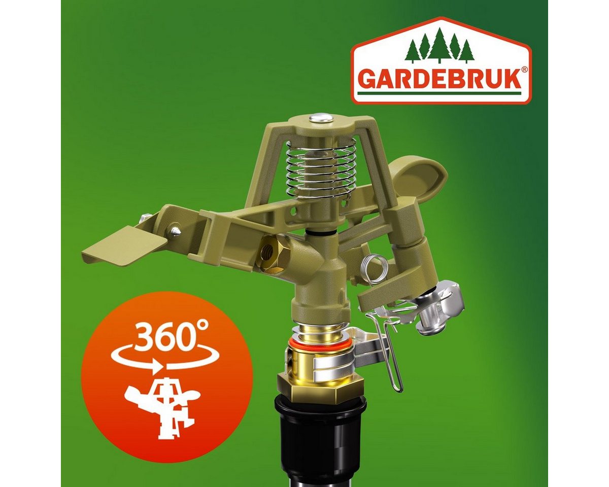 Gardebruk Kreisregner, Sprinkler Teleskopstativ Sprengweite bis 24m 360° Sprühaufsatz Garten – Bild 5 von 5