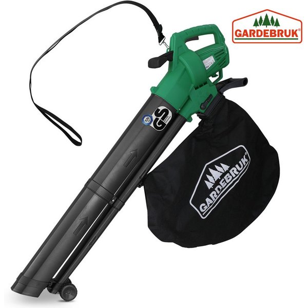 Gardebruk Laubsauger, Elektro 3in1 3000W Schultergurt und Rollen Fangsack 45L Laubbläser