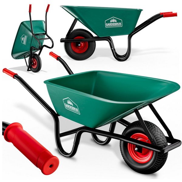 Gardebruk Schubkarre, 100 Liter Bauschubkarre Gartenschubkarre bis 250kg Belastbarkeit