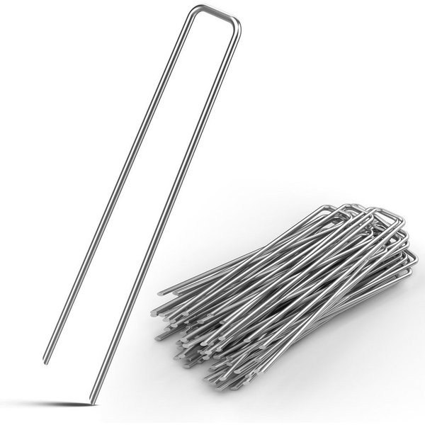 Gardebruk Zelthering, (100-St), Erdanker verzinkter Stahl 150 mm x 25 mm Ø 2,7 mm Unkrautvlies