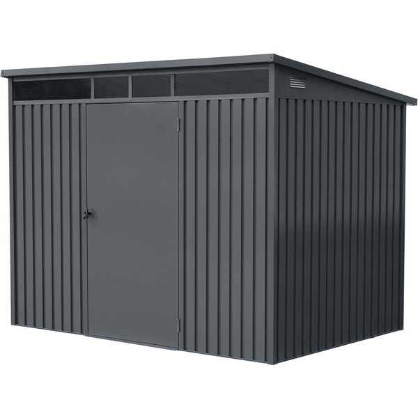 GARDEN 'N' MORE Gerätehaus Pultdachhaus Basic plus, BxT: 237x186 cm, einfacher Aufbau, Oberlicht, Langlebig, abschließbar