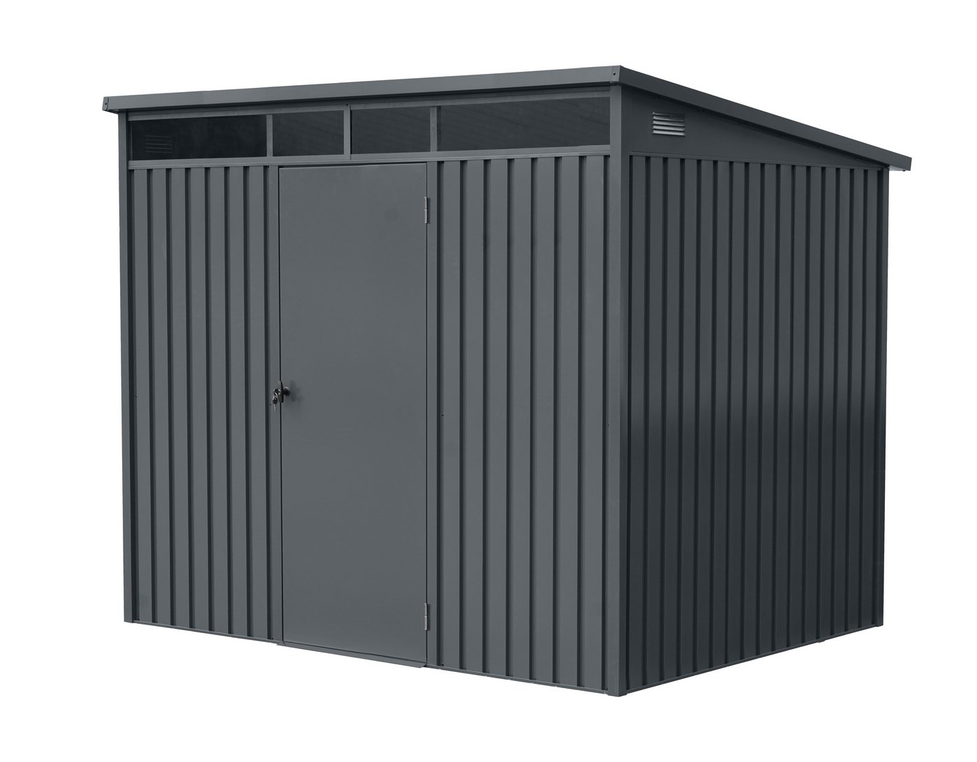 GARDEN 'N' MORE Gerätehaus Pultdachhaus Basic plus, BxT: 237x186 cm, einfacher Aufbau, Oberlicht, Langlebig, abschließbar – Bild 5 von 5