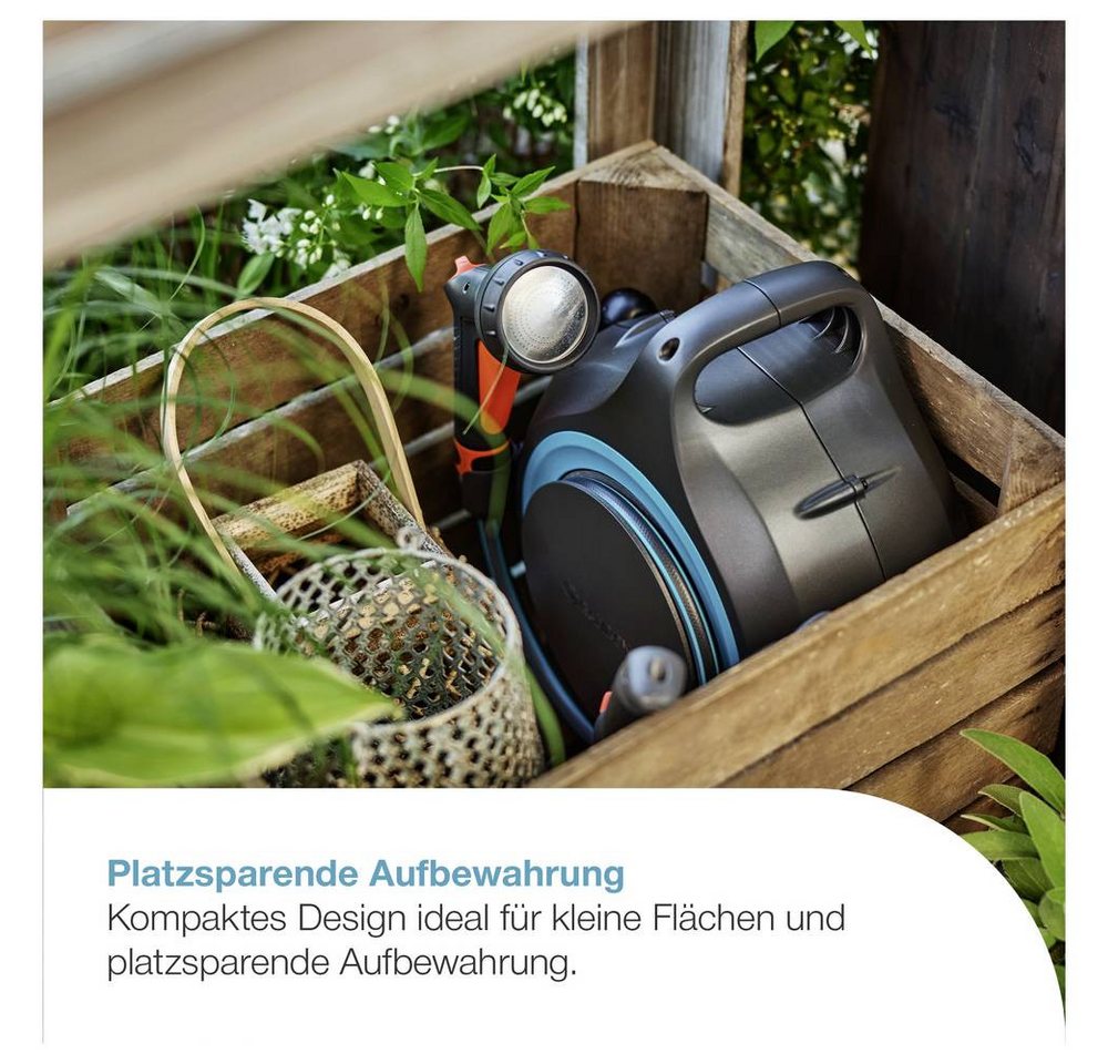 GARDENA Gartenschlauch Mobile Schlauchbox MoveMatic, 12 m + 1,5 m Gartenschlauchaufroller 270 – Bild 4 von 5