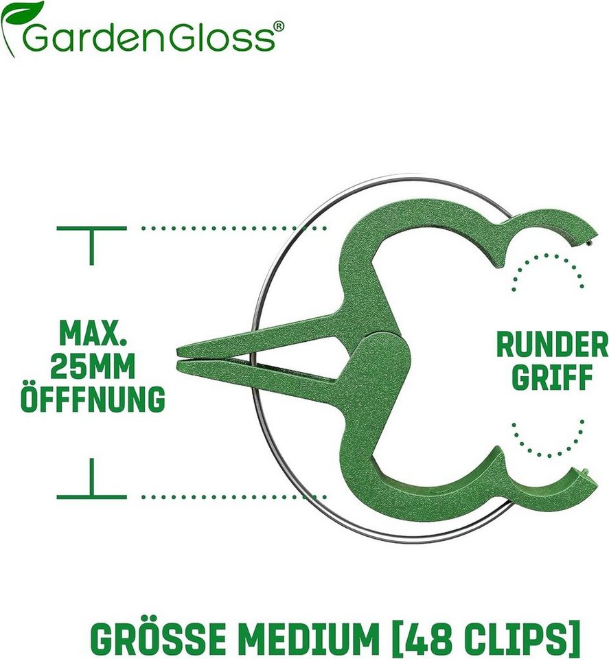 GardenGloss Gartenpflege-Set Pflanzenclips Klein - Einfache Rankhilfe für Tomaten, Rosen, Gurken – Bild 2 von 5