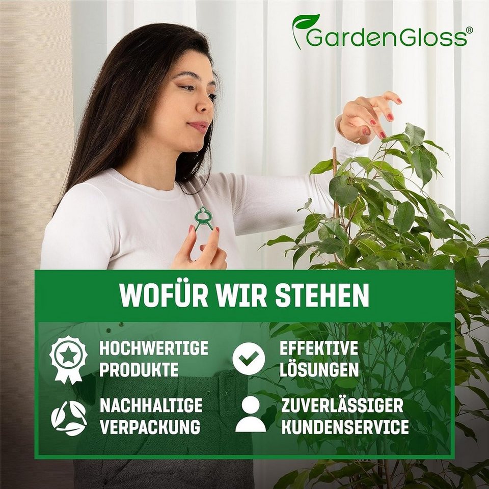 GardenGloss Gartenpflege-Set Pflanzenclips Klein - Einfache Rankhilfe für Tomaten, Rosen, Gurken – Bild 5 von 5