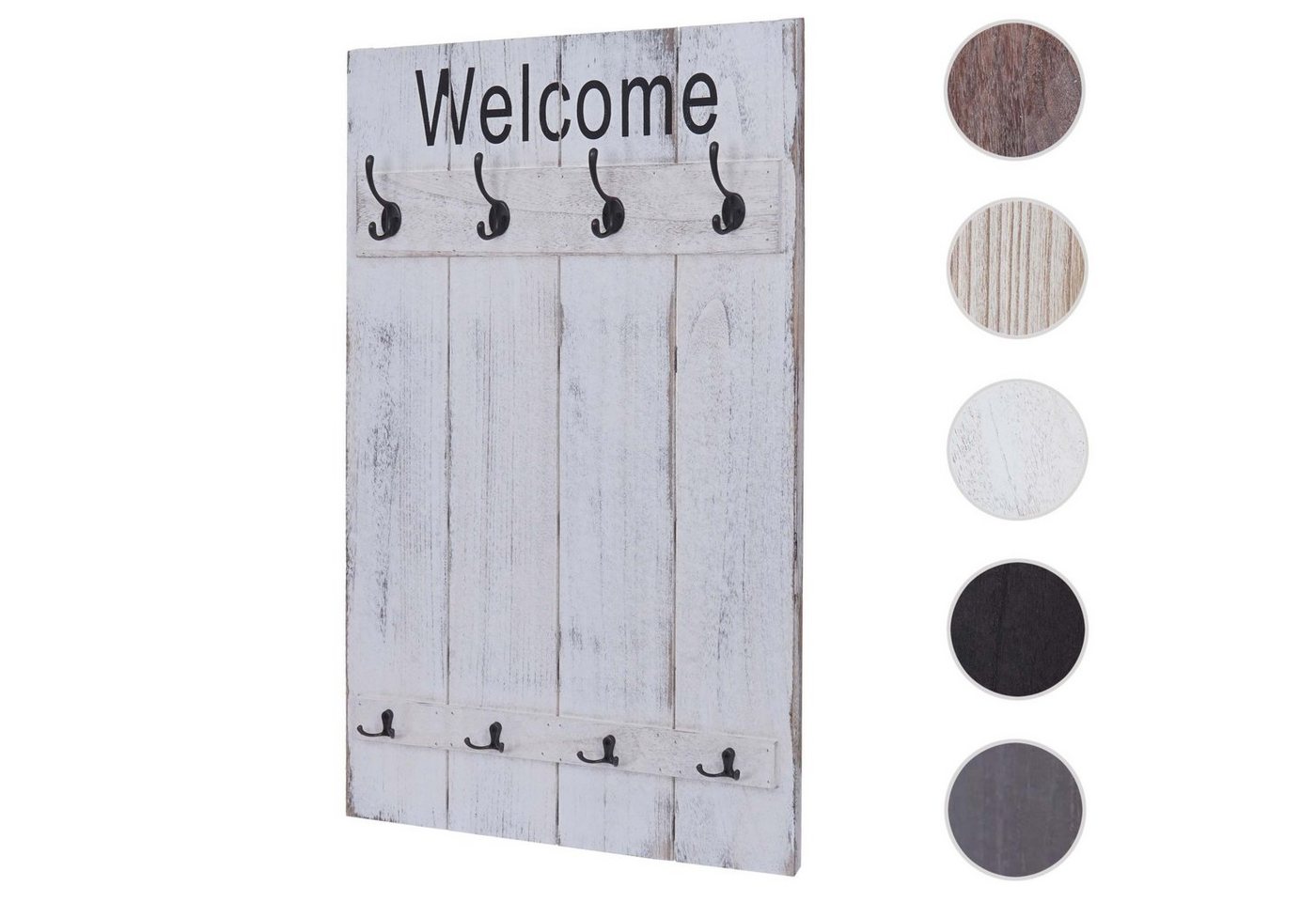 MCW Garderobenpaneel MCW-C89, Shabby-Look, 4 große und 4 kleine Haken – Bild 3 von 5