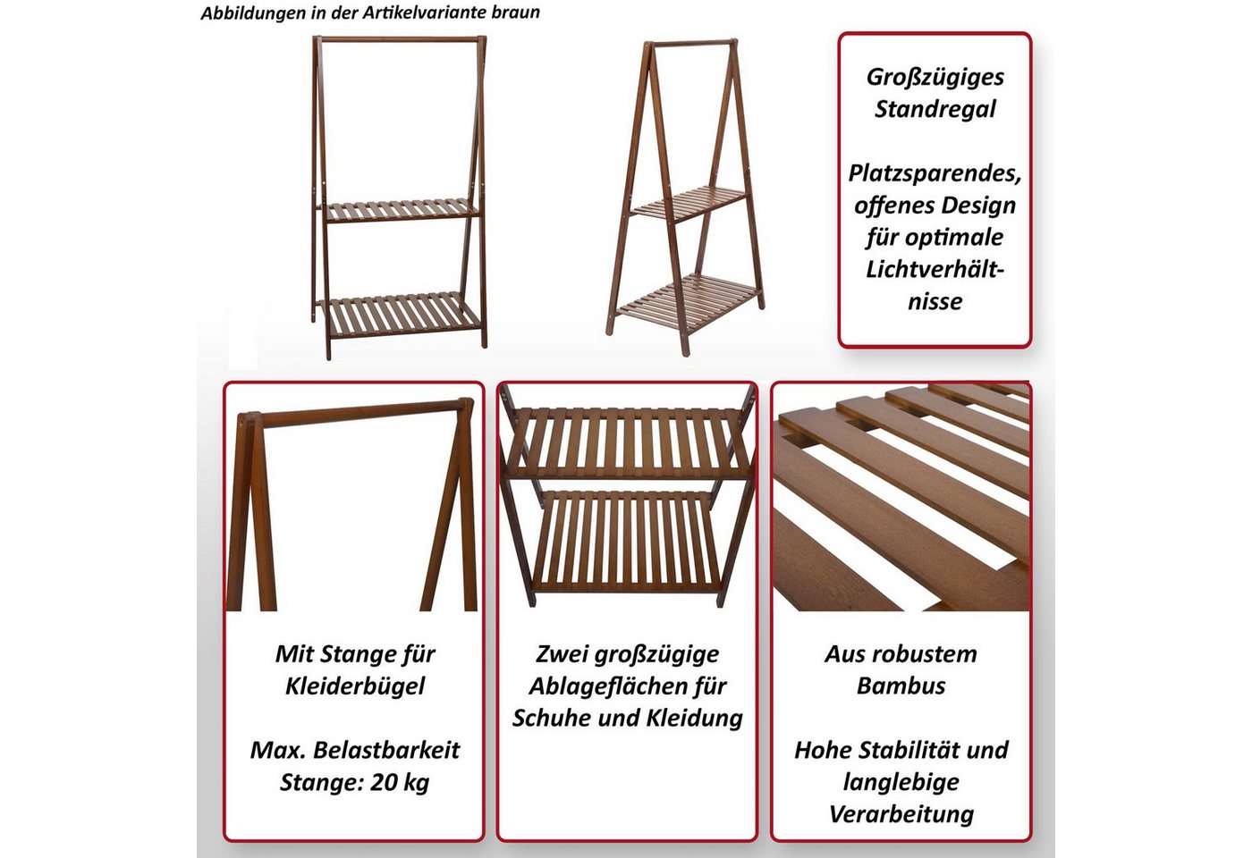 MCW Garderobenständer MCW-Q32-G, Hohe Stabilität und langlebige Verarbeitung – Bild 4 von 5