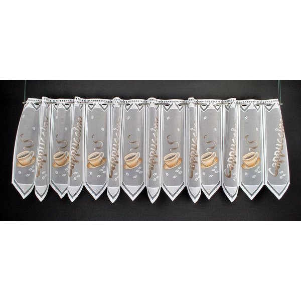 Gardinen Kranzusch Scheibengardine Cappuccino (1 St), Stangendurchzug, transparent, Stablöcher,transparent,verschiedene Höhen, Breiten