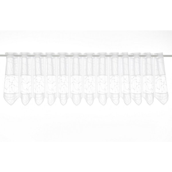 Gardinen Kranzusch Scheibengardine Jacquard mit verschlungen Linien (1 St), Stangendurchzug, transparent, Stablöcher,transparent,verschiedene Höhen, Breiten