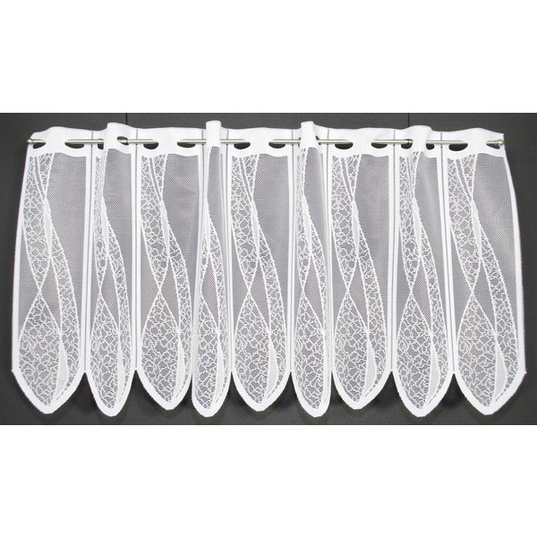 Gardinen Kranzusch Scheibengardine mit Welle (1 St), Stangendurchzug, transparent, Stablöcher,transparent,verschiedene Höhen, Breiten