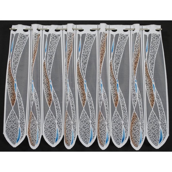 Gardinen Kranzusch Scheibengardine mit Welle (1 St), Stangendurchzug, transparent, Stablöcher,transparent,verschiedene Höhen, Breiten