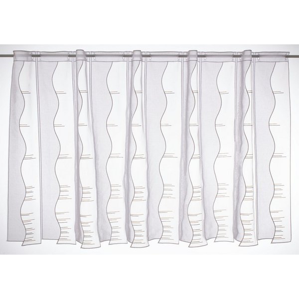 Gardinen Kranzusch Scheibengardine moderne Streifen (1 St), Stangendurchzug, transparent, Stablöcher,transparent