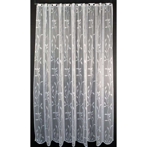 Gardinen Kranzusch Scheibengardine Raffrollo Blätterranke (1 St), Stangendurchzug, transparent, Stablöcher,transparent,verschiedene Höhen, Breiten