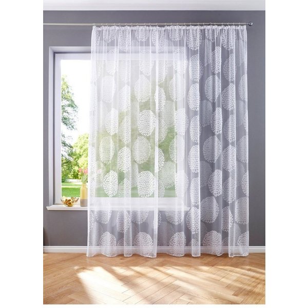 Gardinenbox Bogenstore (1 St), Kräuselband, transparent, Store Jacquard Fabio Kräuselband Transparent Voile 13143