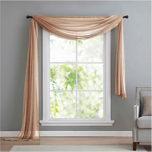 Gardinenbox Freihanddeko (1 St), ohne, transparent, Voile, Uni Volant Transparent Polyester 600cm 140cm
