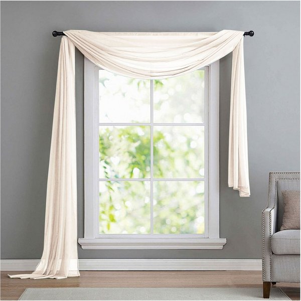 Gardinenbox Freihanddeko (1 St), ohne, transparent, Voile, Uni Volant Transparent Polyester 600cm 140cm