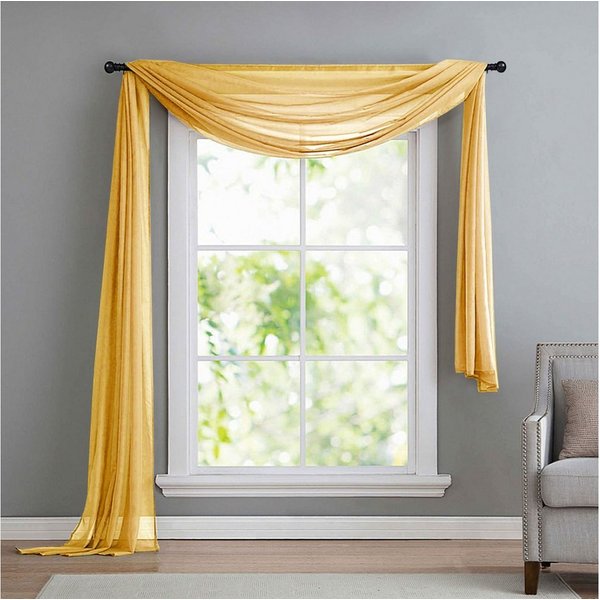 Gardinenbox Freihanddeko (1 St), ohne, transparent, Voile, Uni Volant Transparent Polyester 600cm 140cm