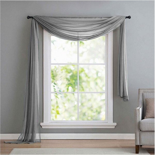 Gardinenbox Freihanddeko (1 St), ohne, transparent, Voile, Uni Volant Transparent Polyester 600cm 140cm