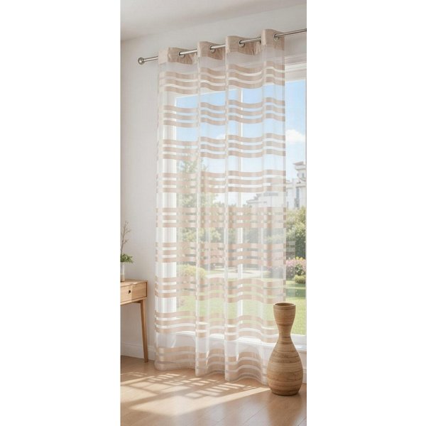 Gardinenbox Gardine (1 St), Ösen, transparent, Organza, Schal Organza Querstreifen 89133