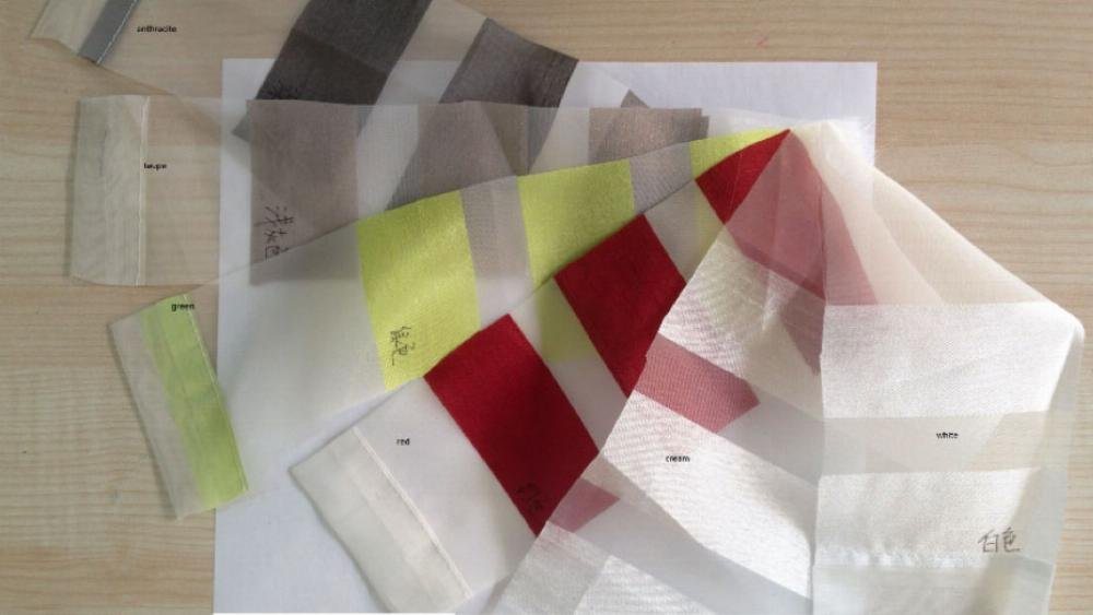 Gardinenbox Gardine (1 St), Ösen, transparent, Organza, Schal Organza Querstreifen 89133 – Bild 4 von 5