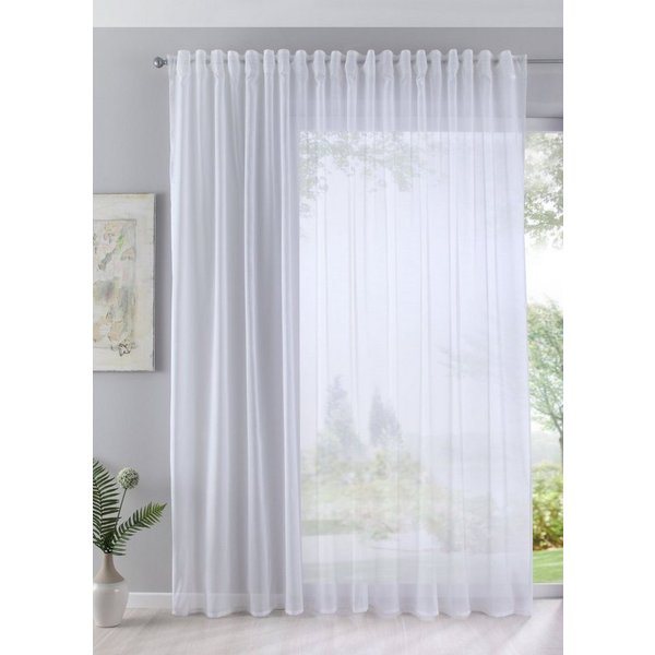 Gardinenbox Gardine (1 St), verdecketeSchlaufen, transparent, Batist, Store Batist Cotton Look Universalband 61500