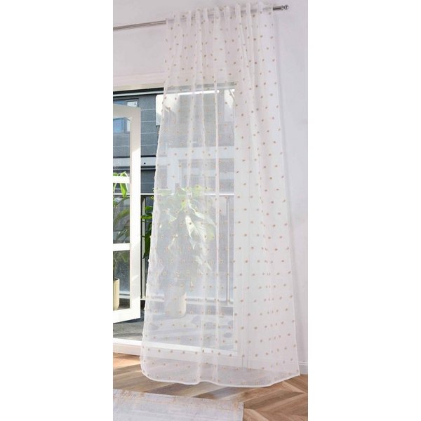 Gardinenbox Gardine (1 St), Multifunktionsband, transparent, Polyester, Pompon »VALENCIA« Multiband Scherli 2023460