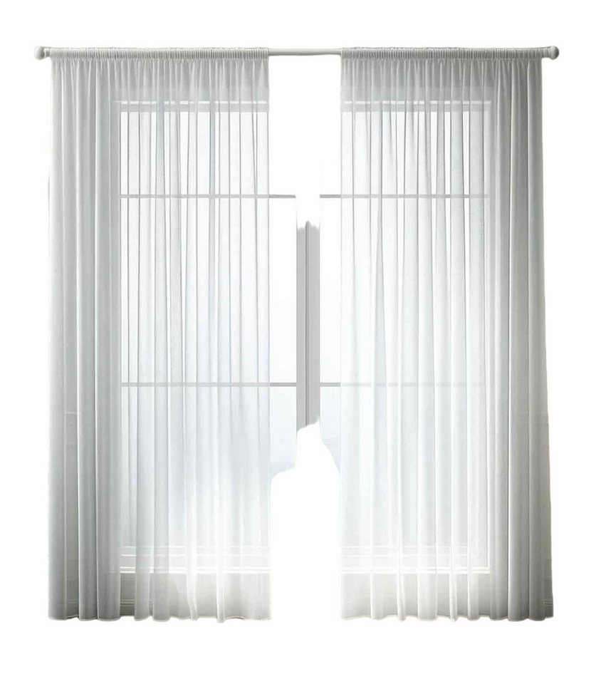 Gardinenbox Gardine (1 St), Kräuselband, transparent, Voile, Store transparent Bleibandabschluss 610011N – Bild 2 von 5