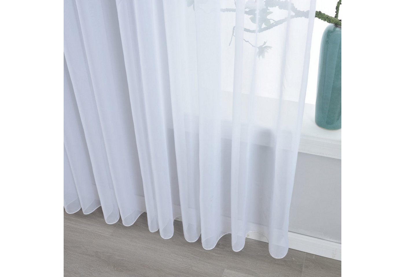Gardinenbox Gardine (1 St), Kräuselband, transparent, Voile, Store transparent Bleibandabschluss 610011N – Bild 5 von 5
