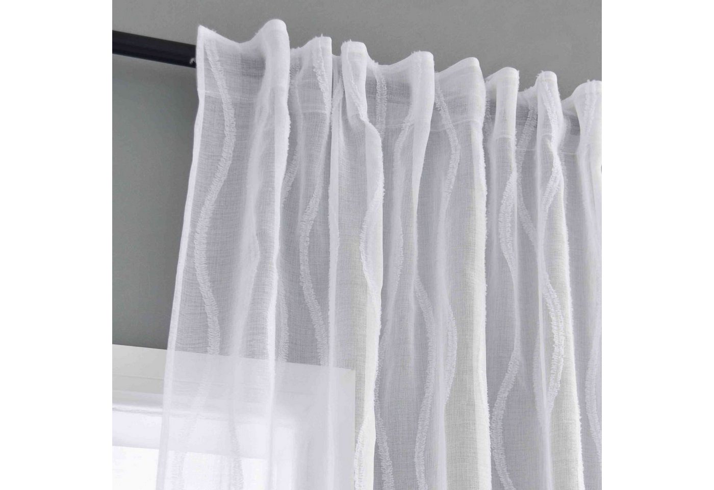 Gardinenbox Gardine (1 St), Multifunktionsband, transparent, Polyester, Waves »VALENCIA« Multiband Scherli 2023420 – Bild 4 von 5