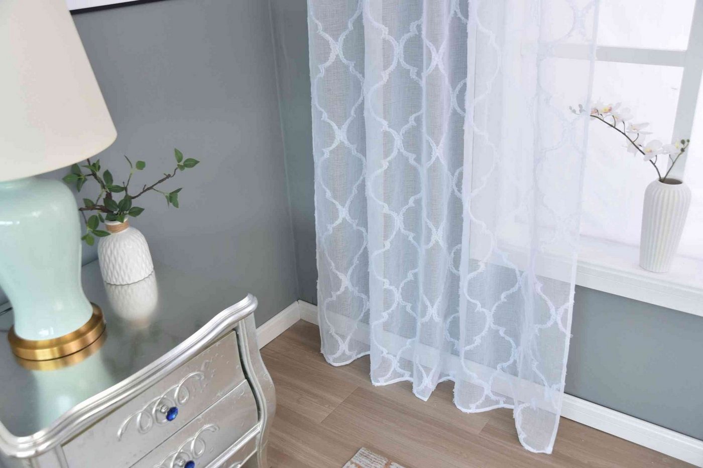 Gardinenbox Gardine (1 St), Multifunktionsband, transparent, Polyester, Lacework »VALENCIA« Multiband Scherli 2023440 – Bild 4 von 5