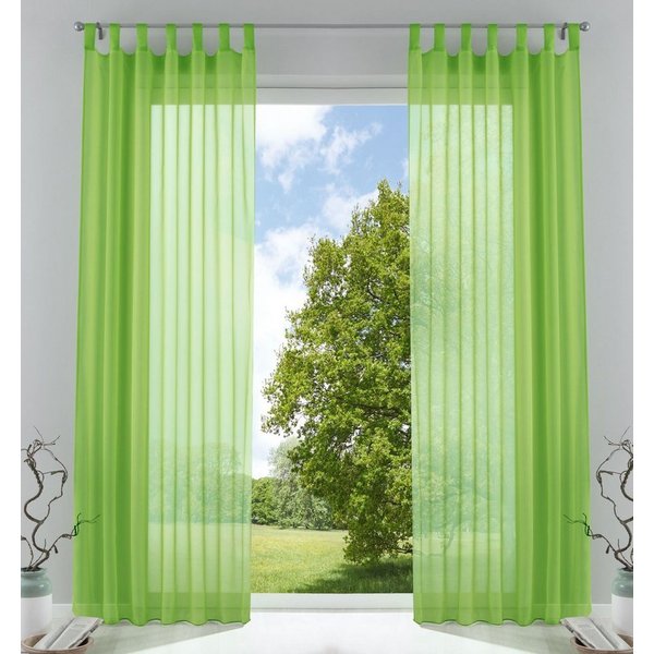 Gardinenbox Gardine (2 St), Schlaufen, transparent, Voile, Transparent Vorhang Set Voile Bleibandabschluss 61000CN