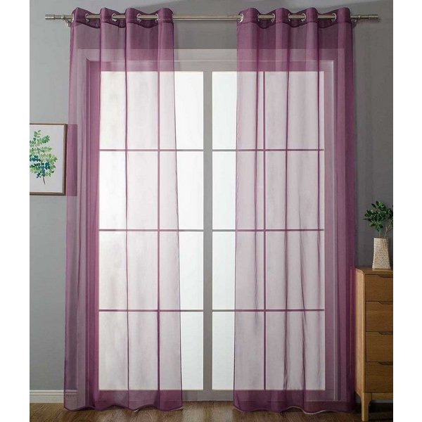 Gardinenbox Gardine (2 St), Ösen, transparent, Voile, Ösenvorhänge Voile »Uni« Bleibandabschluß 20332-cn2