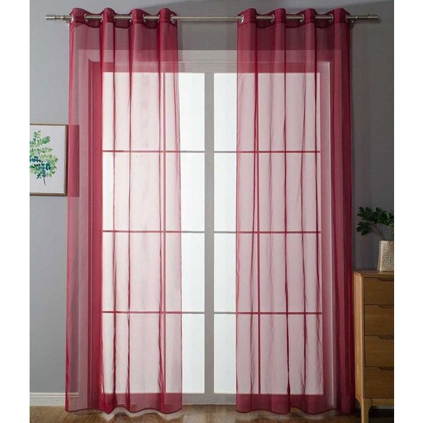 Gardinenbox Gardine (2 St), Ösen, transparent, Voile, Ösenvorhänge Voile »Uni« Bleibandabschluß 20332-cn2