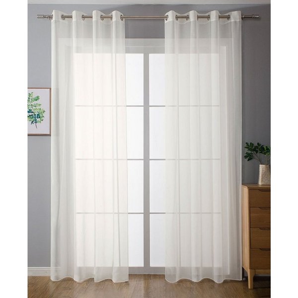 Gardinenbox Gardine (2 St), Ösen, transparent, Voile
