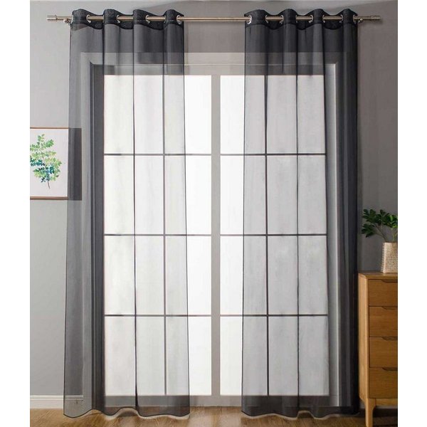 Gardinenbox Gardine (2 St), Ösen, transparent, Voile, Ösenvorhänge Voile »Uni« Bleibandabschluß 20332-cn2
