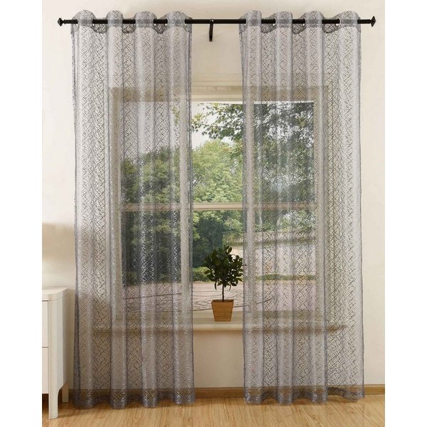 Gardinenbox Gardine (2 St), Ösen, transparent, Polyester, Netz Struktur Netzvorhang 203522