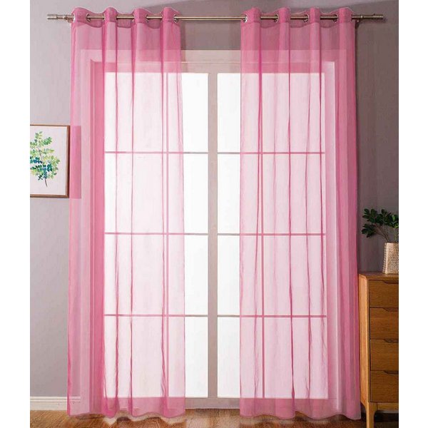 Gardinenbox Gardine (2 St), Ösen, transparent, Voile, Ösenvorhänge Voile »Uni« Bleibandabschluß 20332-cn2