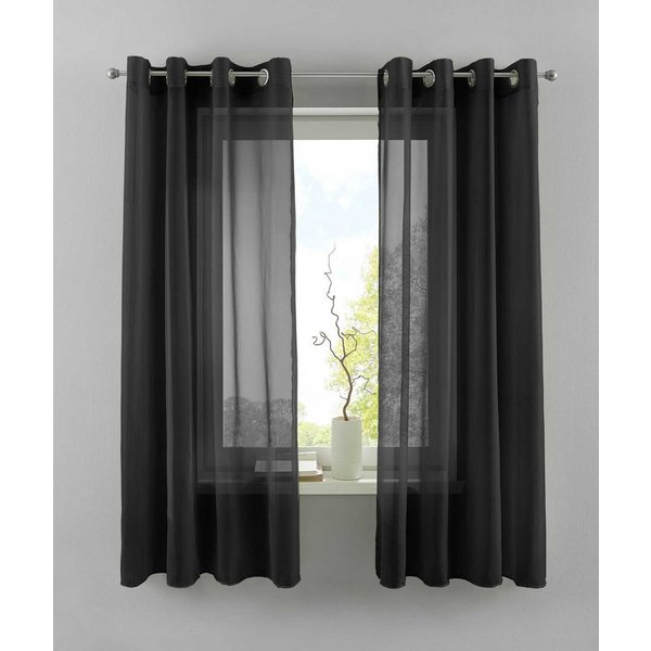 Gardinenbox Gardine (2 St), Ösen, transparent, Voile, 2er Set Transparent »Basel« Bleiband Store 20332TR2