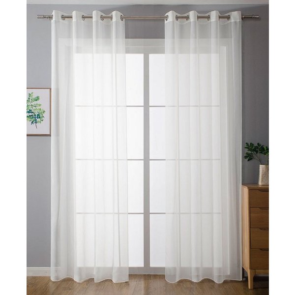 Gardinenbox Gardine (2 St), Ösen, transparent, Voile