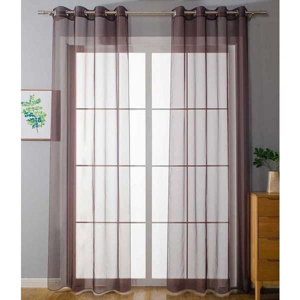 Gardinenbox Gardine (2 St), Ösen, transparent, Voile, Ösenvorhänge Voile »Uni« Bleibandabschluß 20332-cn2