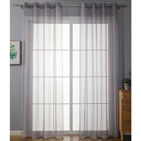 Gardinenbox Gardine (2 St), Ösen, transparent, Voile, Ösenvorhänge Voile »Uni« Bleibandabschluß 20332-cn2