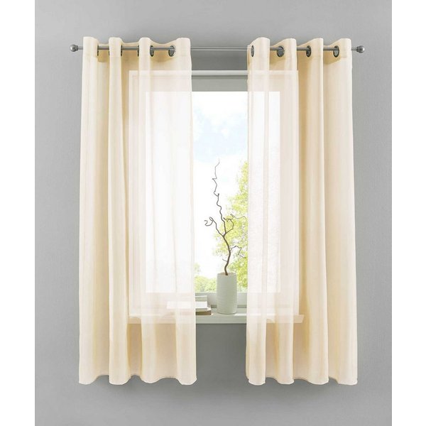 Gardinenbox Gardine (2 St), Ösen, transparent, Voile, 2er Set Transparent »Basel« Bleiband Store 20332TR2