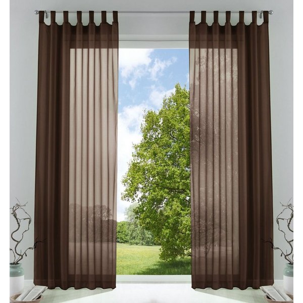 Gardinenbox Gardine (2 St), Schlaufen, transparent, Voile, Transparent Vorhang Set Voile Bleibandabschluss 61000CN