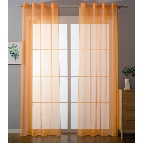 Gardinenbox Gardine (2 St), Ösen, transparent, Voile