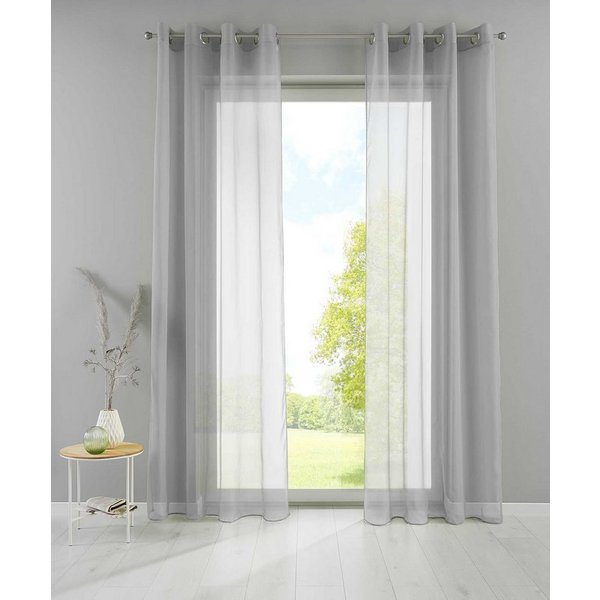 Gardinenbox Gardine (2 St), Ösen, transparent, Voile, 2er Set Transparent »Basel« Bleiband Store 20332TR2