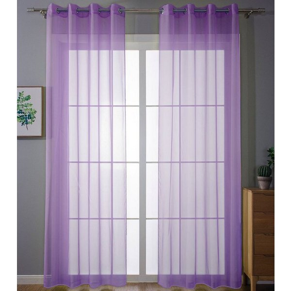 Gardinenbox Gardine (2 St), Ösen, transparent, Voile