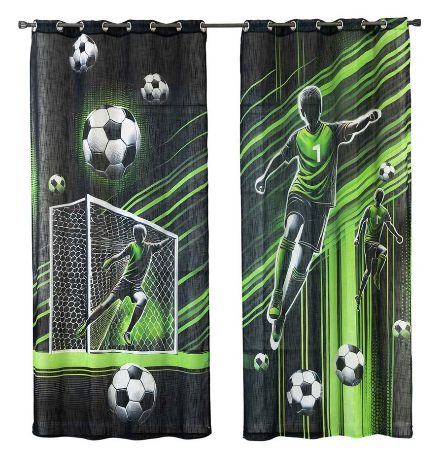 Gardinenbox Gardine (2 St), Ösen, halbtransparent, Polyester, Grobfaser »Seoul Collection« Digital Druck 2024120-2 – Bild 2 von 5