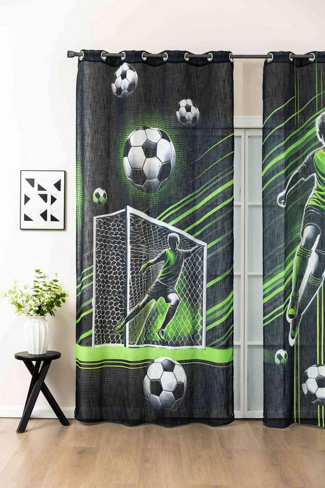 Gardinenbox Gardine (2 St), Ösen, halbtransparent, Polyester, Grobfaser »Seoul Collection« Digital Druck 2024120-2 – Bild 3 von 5