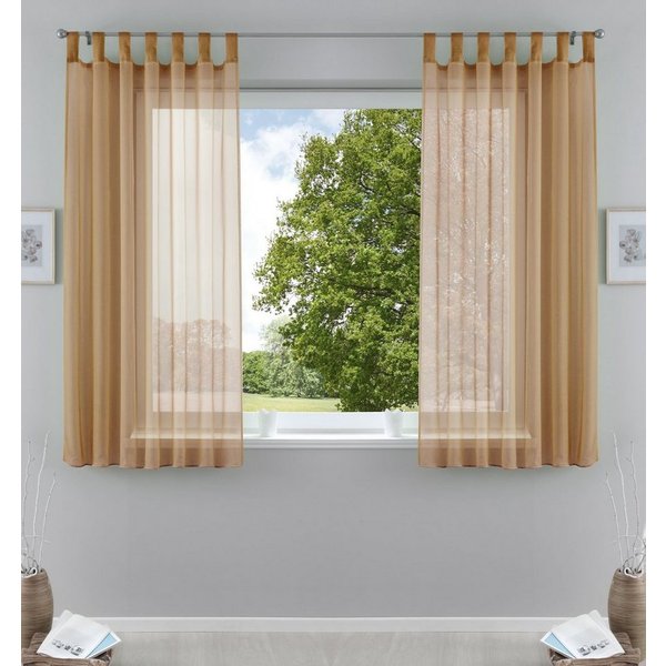 Gardinenbox Gardine (2 St), Schlaufen, transparent, Voile, Transparent Vorhang Set Voile Bleibandabschluss 61000CN